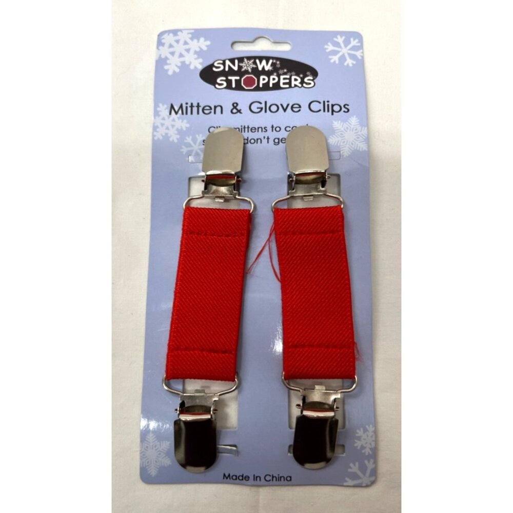 Snow Stoppers Mitten & Glove Clips Red